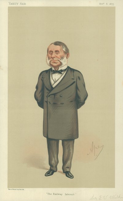 Sir Edward William Watkin, The Railway Interest, 6 November 1875, Vanity Fair Cartoon by Carlo Pellegrini