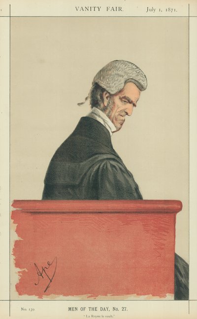 Sir John George Shaw-Lefevre, La Reyne le veult, 1 July 1871 by Carlo Pellegrini