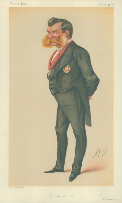 Sir John Lintorn Arabin Simmons, Fortifications, Vanity Fair cartoon by Carlo Pellegrini