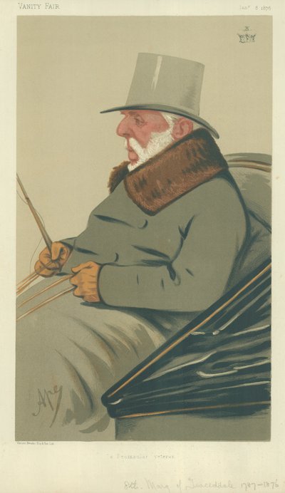 The Marquis of Tweddale, A Peninsular Veteran, 8 January 1876, Vanity Fair cartoon by Carlo Pellegrini