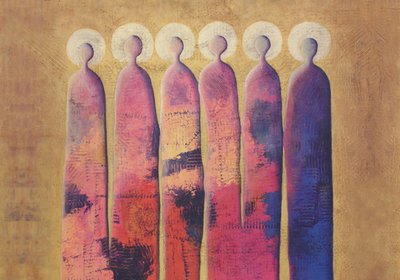 Colorful Haloed Figures by Carolina Gårdheim