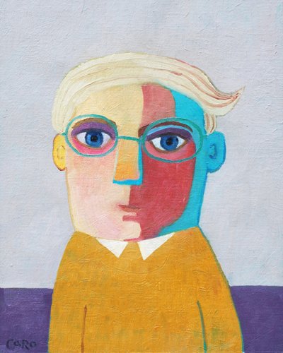 Colorful Man Portrait by Caroline Roberts