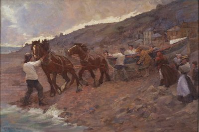 Launching the Lifeboat by Caroline St Clair Graham