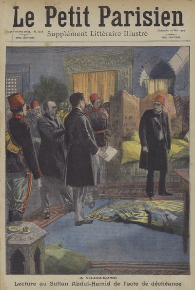 Reading of the Act of Deposition to Sultan Abdul Hamid II at the Yildiz Palace, Constantinople by Carrey