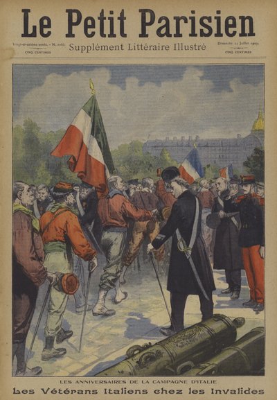 The Anniversary of the Italian Campaign: Italian Veterans Visiting Les Invalides in Paris by Carrey