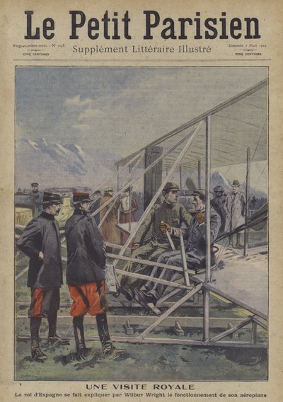 Wilbur Wright Explaining the Workings of His Aeroplane to King Alfonso XIII of Spain by Carrey