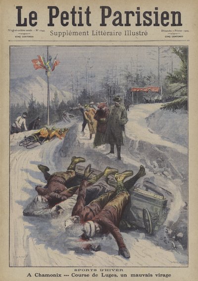 Winter Sports: Accident on the Luge Track at Chamonix by Carrey