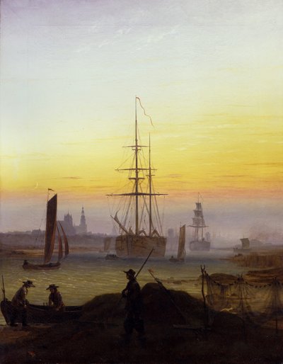 The Greifswald Harbor by Caspar David Friedrich
