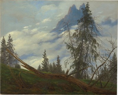Mountain Peak with Drifting Clouds by Caspar David Friedrich