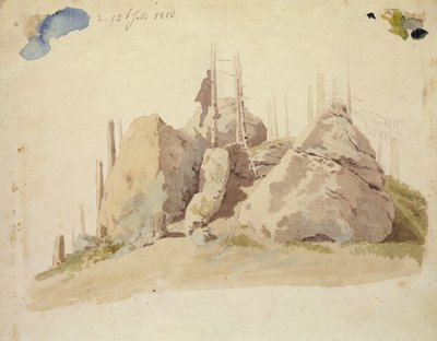 Rock and Tree: Unfinished Study, 12th July 1810 by Caspar David Friedrich