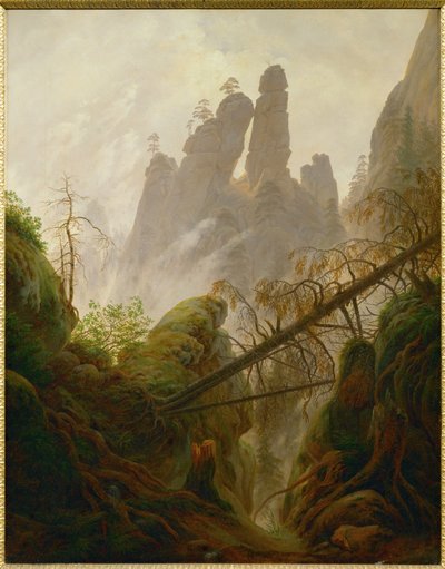 Rocky Landscape in the Elbsandsteingebirge by Caspar David Friedrich