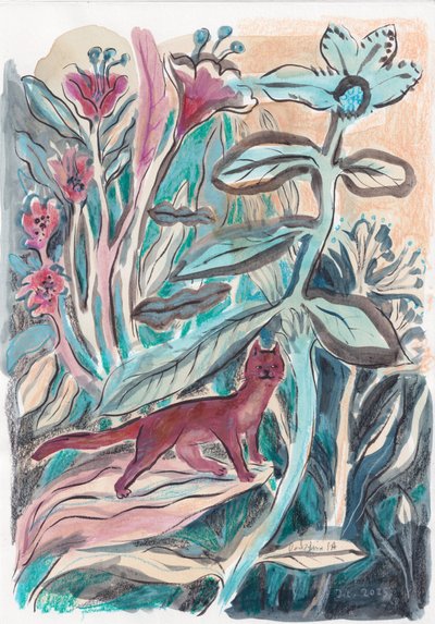 Whimsical Jungle Cat by Catalina Somolinos