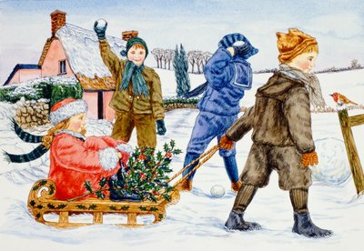 Children Playing in the Snow by Catherine Bradbury