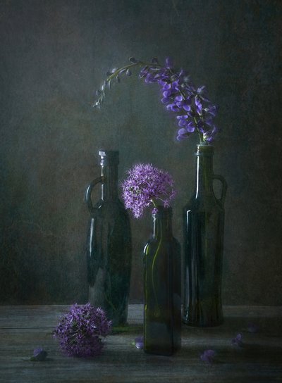 Moody Floral Bottles by Catherine Wang