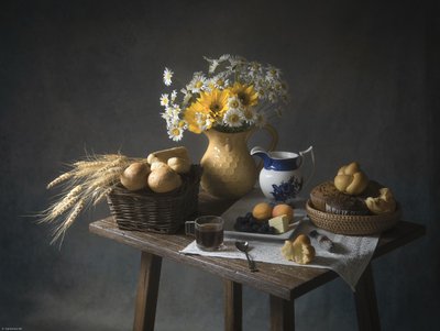 Rustic Breakfast Still Life by Catherine Wang
