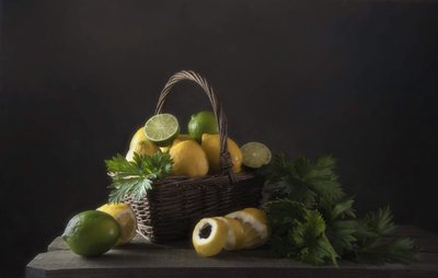 Rustic Citrus Still Life by Catherine Wang