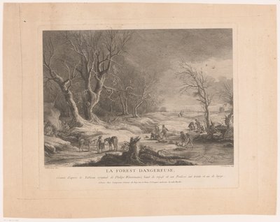 Winter Landscape with Attacked Figures by Cathérine Elise Cousinet