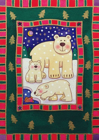 Polar Bear and Cubs by Cathy Baxter