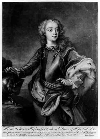 Portrait of Frederick II (1720-1785), Landgrave of Hesse-Cassel, engraved by John Simon (1675-1715) by Cavaliere Carlo Francesco Rusca
