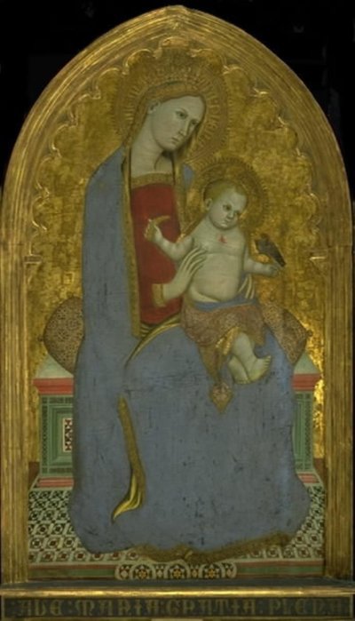 Virgin and Child Playing with a Goldfinch and Holding a Sheaf of Millet by Cecco di Pietro