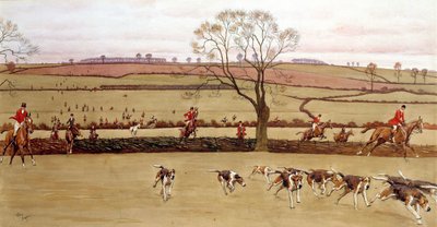 Hunting Scene, the Crew Alicestone by Cecil Charles Windsor Aldin