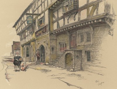 The George Inn, Norton St Philip by Cecil Charles Windsor Aldin
