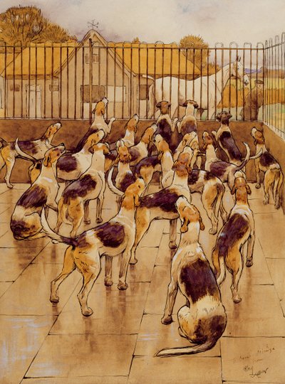 The Hounds Began Suddenly to Howl in Chorus by Cecil Charles Windsor Aldin