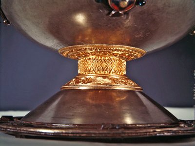 The Ardagh Chalice, Reerasta, County Limerick (silver with silver gilding, enamel, brass & bronze) (detail) by Celtic
