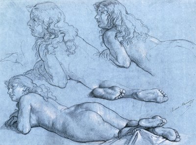 Studies of a Reclining Nude, Seen from the Back by Cesare Mariani