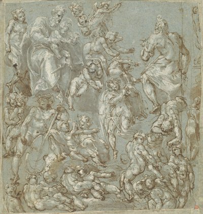 Saint Joseph and the Christ Child with Angels and Putti by Cesare Pollini