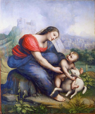 The Virgin and Child with a Lamb by Cesare da Sesto