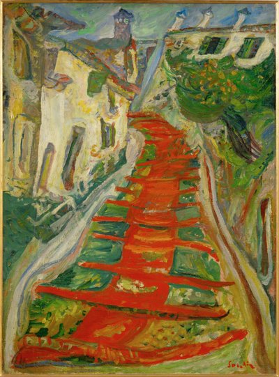 Red stairs in Cagnes by Chaim Soutine