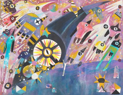 Whimsical Cosmic Birds by Changyu Zou