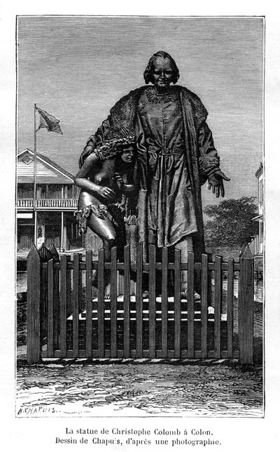 Christopher Columbus Statue, Colón, Panama, 19th Century by Chapuis