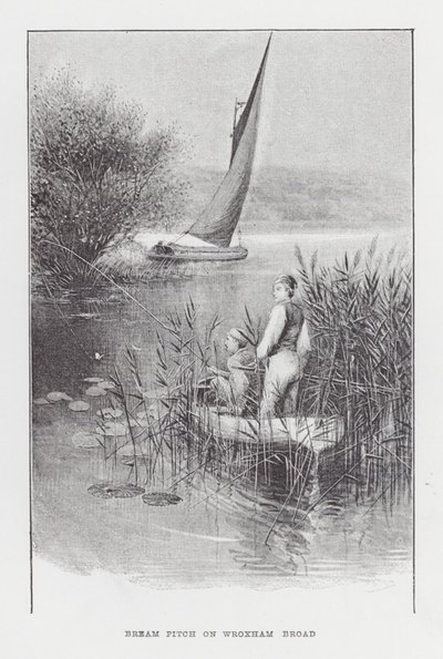 Fishing: Bream Pitch on Wroxham Broad by Charles (after) Whymper