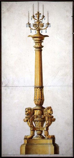 Design for a Neo-Classical Candelabra, c.1820 by Charles (attr. to) Percier