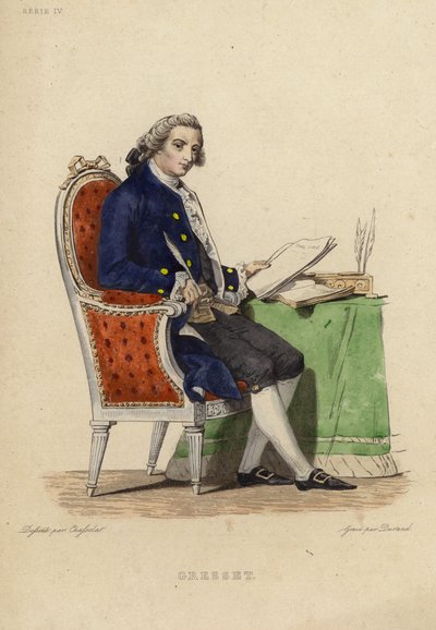 Portrait of Jean Baptiste Gresset by Charles Abraham Chasselat