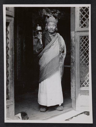 A Ngagpa Holding a Prayer Wheel by Charles Alfred Bell