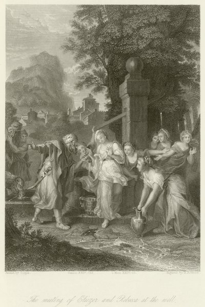 The meeting of Eliezer and Rebecca at the well by Charles Antoine Coypel