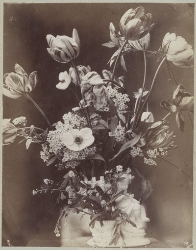 Flower Study in Vase with Child Figure by Charles Aubry (manner of)