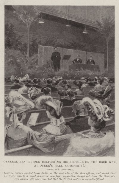 General Ben Viljoen Delivering His Lecture on the Boer War, at Queen