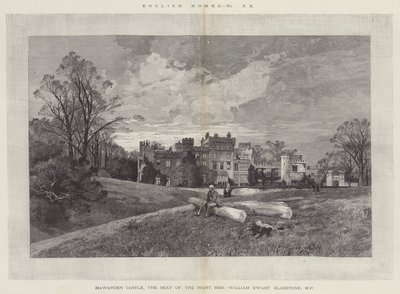 Hawarden Castle, the Seat of the Right Honourable William Ewart Gladstone, MP by Charles Auguste Loye