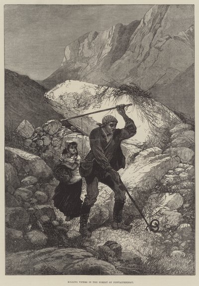 Killing Vipers in the Forest of Fontainebleau by Charles Auguste Loye