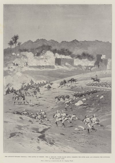 The Advance towards Dongola, the Battle of Ferket, the 1st Brigade, under Major Lewis, Clearing the River Bank and Storming the Outworks of the Jahalin Camp by Charles Auguste Loye