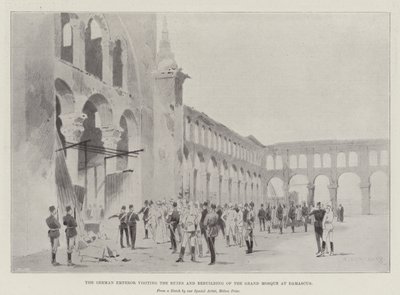 The German Emperor Visiting the Ruins and Rebuilding of the Grand Mosque at Damascus by Charles Auguste Loye