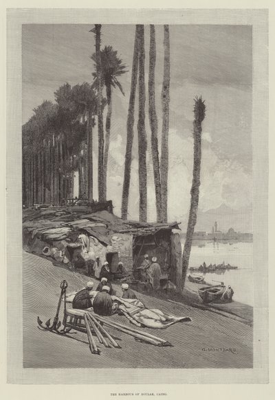 The Harbour of Boulak, Cairo by Charles Auguste Loye
