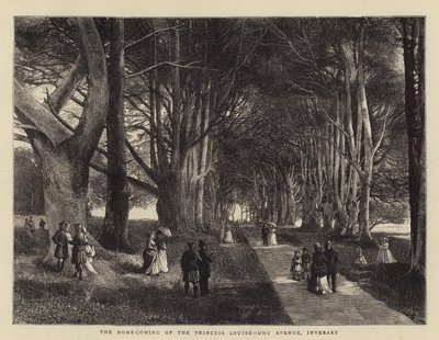 The Home-Coming of the Princess Louise, Dhu Avenue, Inverary by Charles Auguste Loye