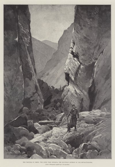 The Trouble in Crete, the Chief Pass, Sphakia, the Mountain Retreat of the Revolutionists by Charles Auguste Loye