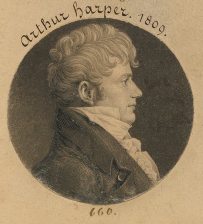 Arthur Harper by Charles Balthazar Julien Févret de Saint-Mémin
