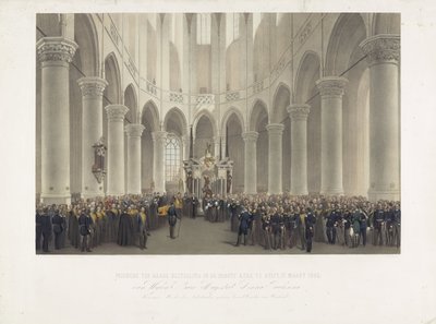 Solemn Burial in the Great Church in Delft, March 17, 1865, of the Late Her Majesty Anna Paulowna Queen Mother of the Netherlands Born Grand Duchess of Russia by Charles Billoin